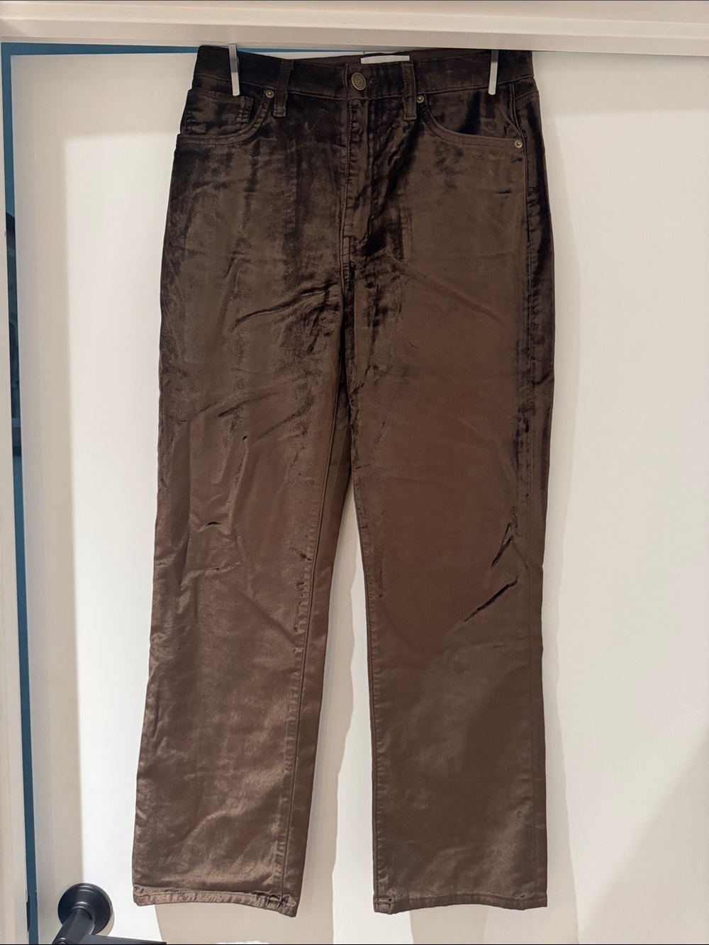 Frame Denim Women's Straight-Leg Pants in Chocolate Brown